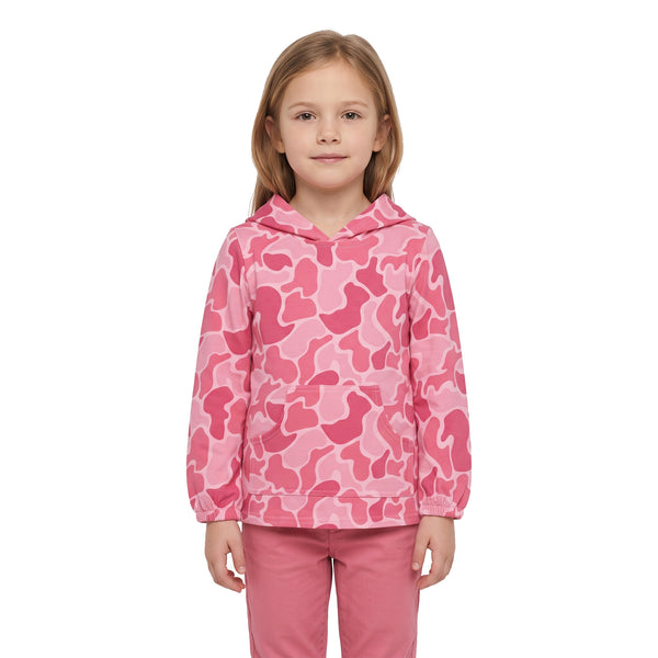 RTS GT0866 baby girl clothes pink camo print long sleeve hooded top