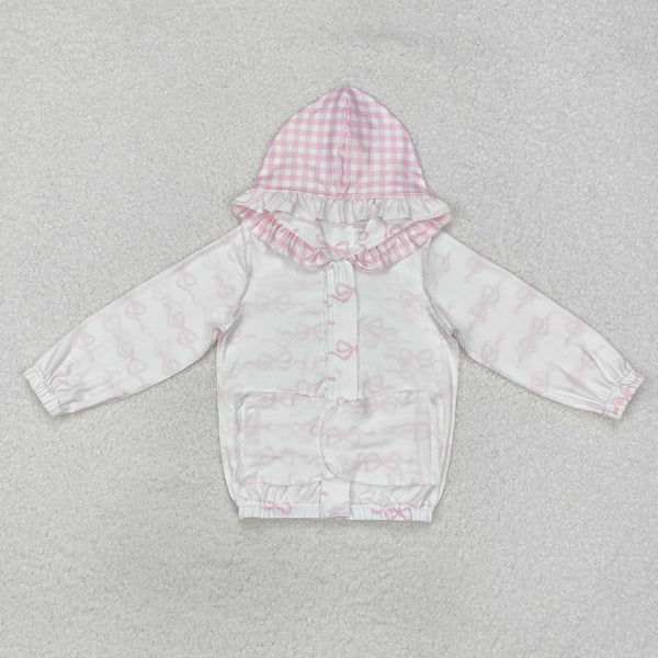 GT0873 RTS  toddler girl clothes pink bows girl winter hoodie top shirt