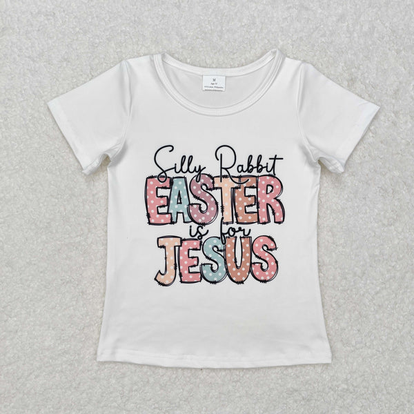 GT0898 RTS kids clothing easter jesus girl easter clothing tshirt top