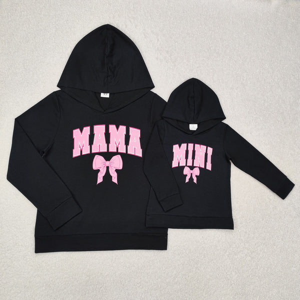 RTS mummy and me matching clothes Mama Mini vinyl hoodie shirt top