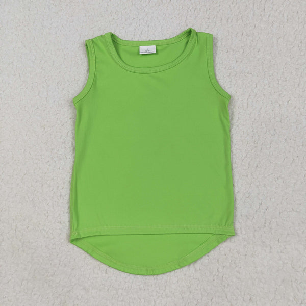 RTS toddler clothes matching clothing solid color top  kids summer yoga clothing