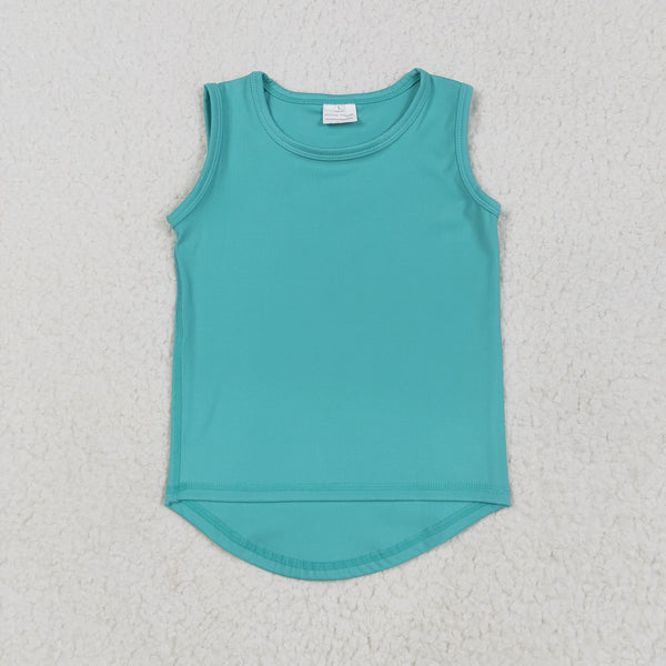 RTS toddler clothes matching clothing solid color top  kids summer yoga clothing
