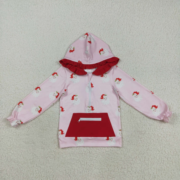 GT1047 RTS girl clothes santa girl  christmas winter hoodie top