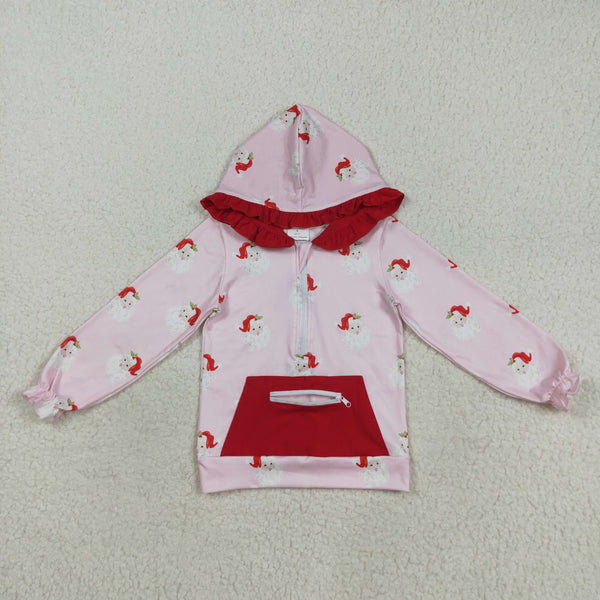 GT1047 RTS girl clothes santa girl  christmas winter hoodie top