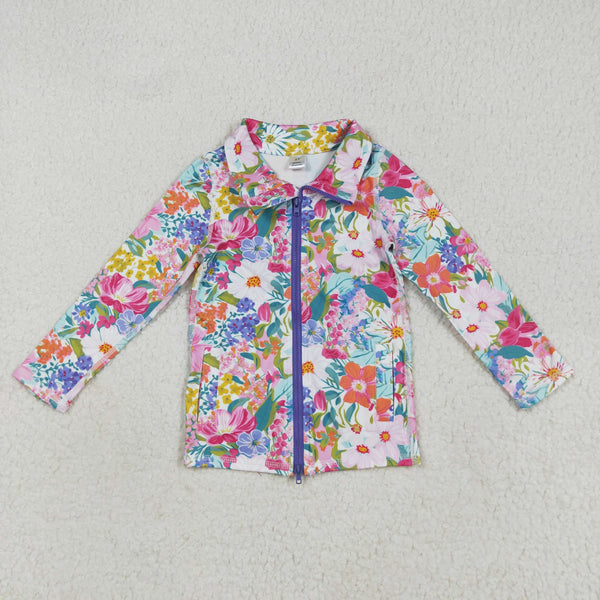 GT1061 RTS toddler girl clothes florals girl winter top atheletic top