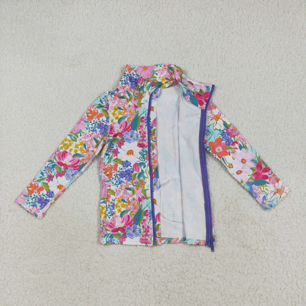 GT1061 RTS toddler girl clothes florals girl winter top atheletic top