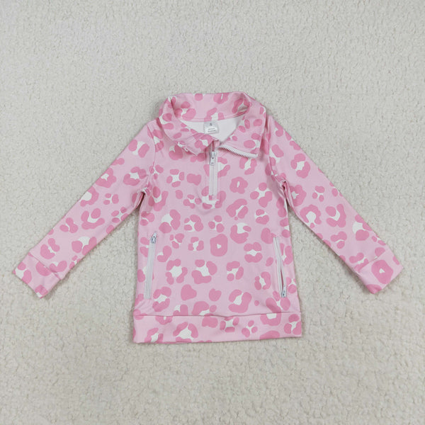 GLP2942 RTS girl clothes pink leopard girl yoga winter set pants set