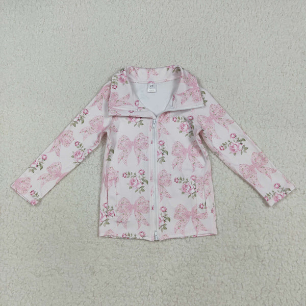 GLP2967 RTS girl clothes pink bow girl yoga winter set pants set