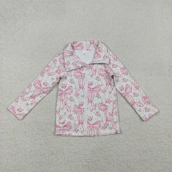 GT1082 RTS toddler girl clothes bows girl winter top yoga clothes jacket
