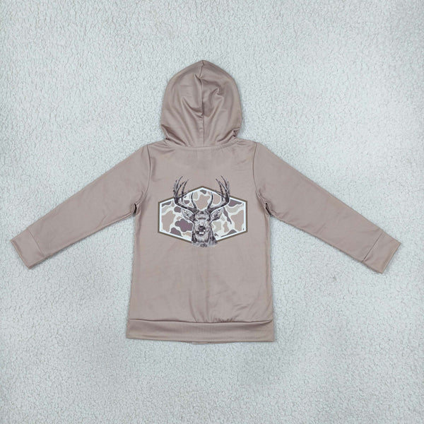 RTS GT1144 toddler boy clothes camo contrast long sleeve hooded zip up top