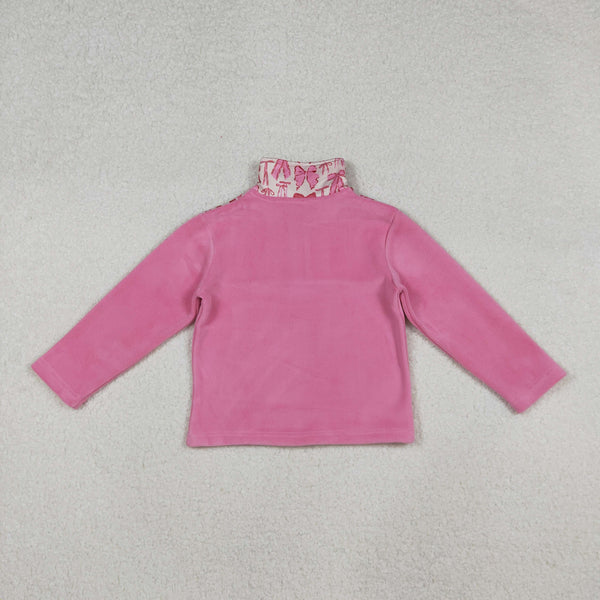 RTS toddler clothes matching clothing baby santa bows print top girls winter pullover-2025.10.11