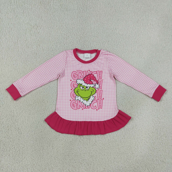 GT1154 RTS toddler girl clothes cartoon girl christmas top shirt