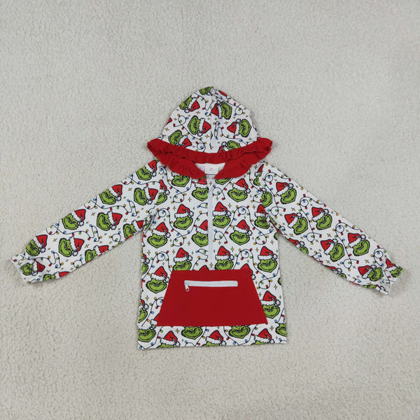 GT1163 RTS toddler girl clothes cartoon girl christmas winter top hoodies jacket