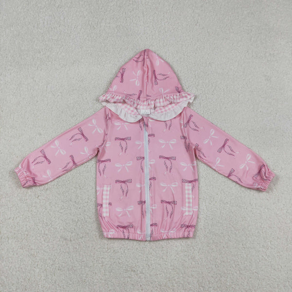 GT1217 RTS  toddler girl  clothes bows girl winter top hoodie winter Jacket