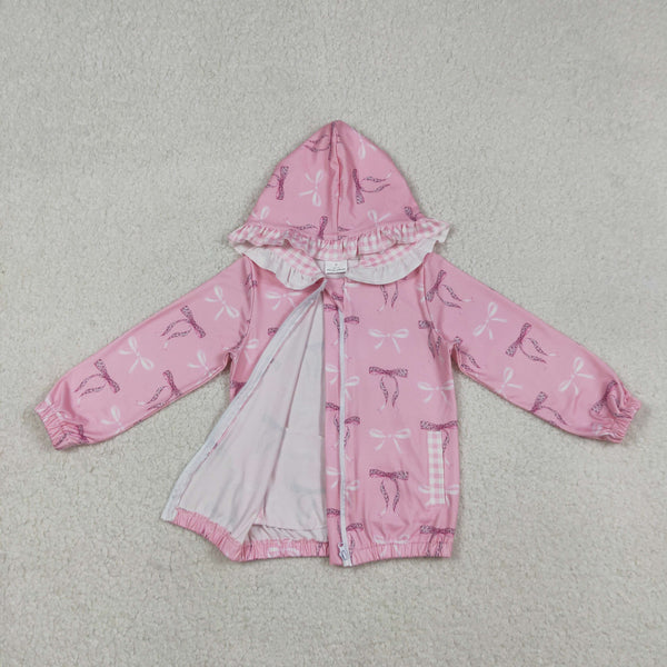 GT1217 RTS  toddler girl  clothes bows girl winter top hoodie winter Jacket