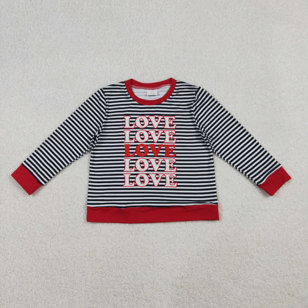 GT1237 RTS 12-18M to 7-8T boy valentines day clothes love boy shirt winter top