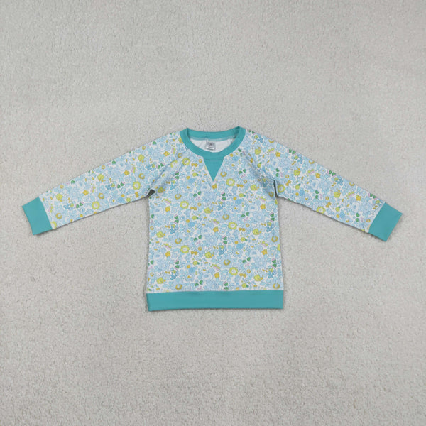 GT1294 RTS  baby girl clothes floral girl winter yoga top