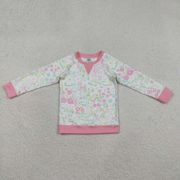 RTS GT1299 baby girl clothes floral girl winter yoga top sports shirt winter clothes