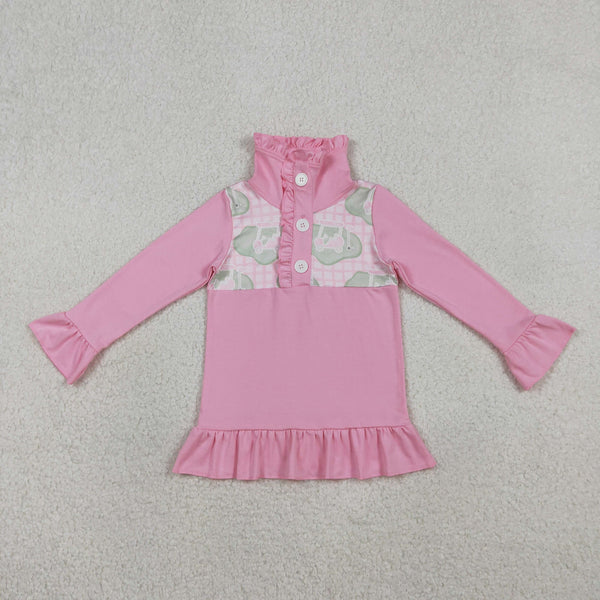 GT1402 RTS toddler girl  clothes golf print girl winter top pink pollover