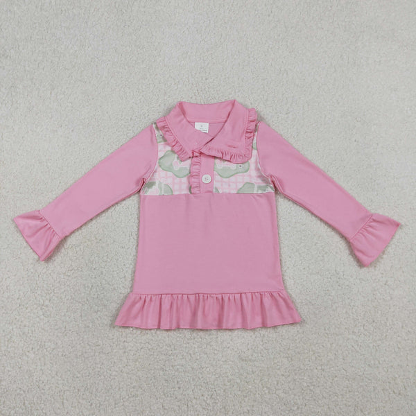 GT1402 RTS toddler girl  clothes golf print girl winter top pink pollover