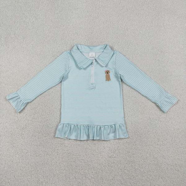 GT1543 RTS baby girl clothes dog girl winter dog embroidery top winter shirt