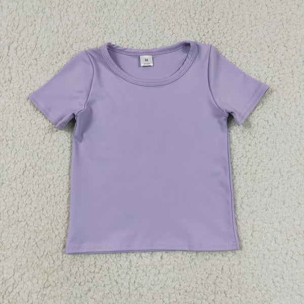 GT1628 kids girl clothes purple girl summer tshirt top quick dry sports clothes