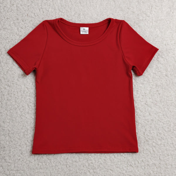 GT1634 kids girl clothes red cotton girl summer tshirt top