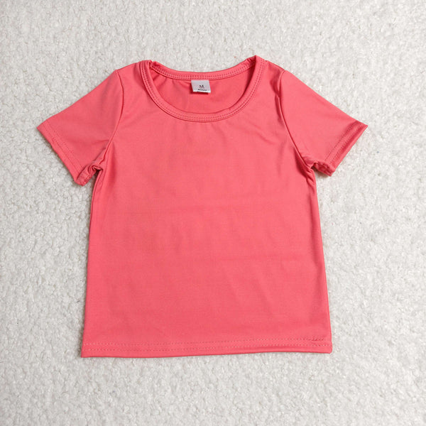 GT1641 kids girl clothes coral girl summer tshirt top quick dry sports clothes