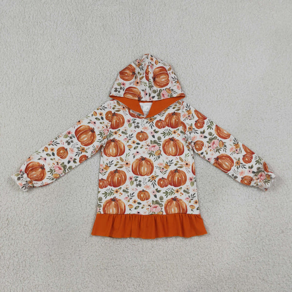 GT1647 RTS toddler girl clothes pumpkin halloween clothes winter shirt top