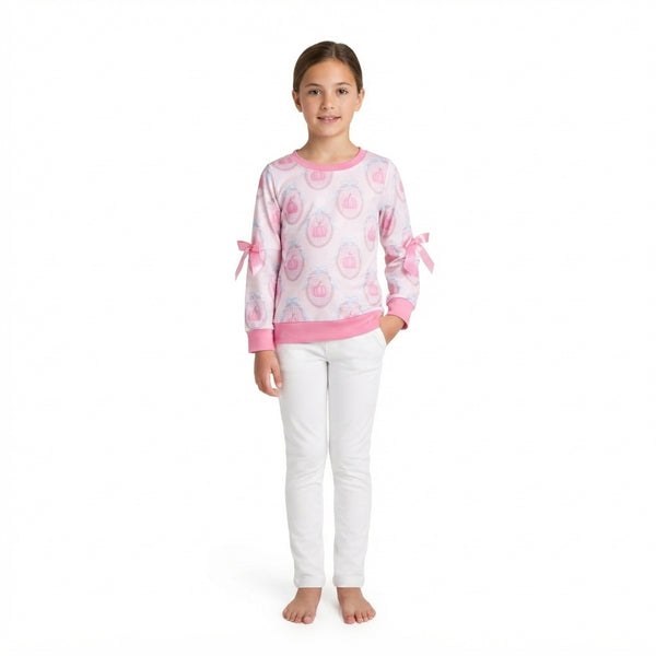 RTS GT1657 toddler girl clothes cute bows pink pumpkin halloween clothes shirt top