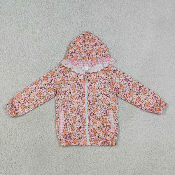 GT1661  RTS toddler girl clothes pumpkin halloween clothes winter shirt top jacket