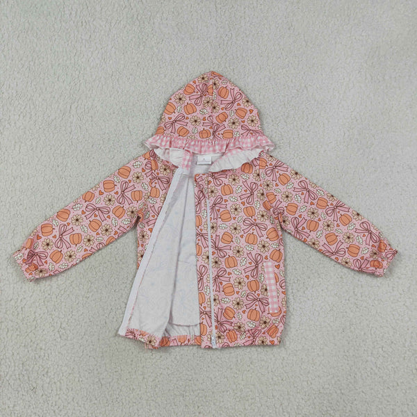 GT1661  RTS toddler girl clothes pumpkin halloween clothes winter shirt top jacket