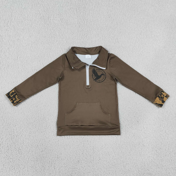 GT1698 RTS toddler boy clothes hunting clothes mallards boy winter shirt top