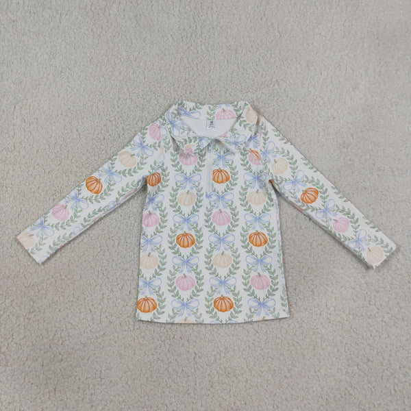 GT1705 RTS toddler girl clothes pumpkin clothes sports clothes winter shirt top