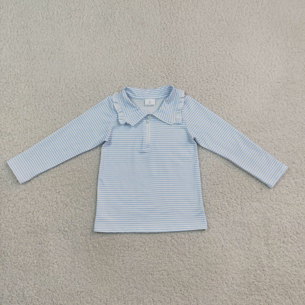 RTS GT1755 baby girl clothes solid stripe print long sleeve top