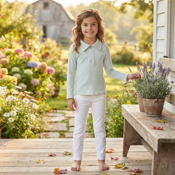 RTS GT1755 baby girl clothes stripe print long sleeve top shirt