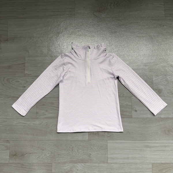 no MOQ GT1758 pre-order  toddler girl clothes girl  winter shirt purple strip zip top-real pic 2026.8.28