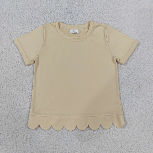 RTS GSPO2340 toddler girl clothes solid color scallop edge girl spring fall pant set