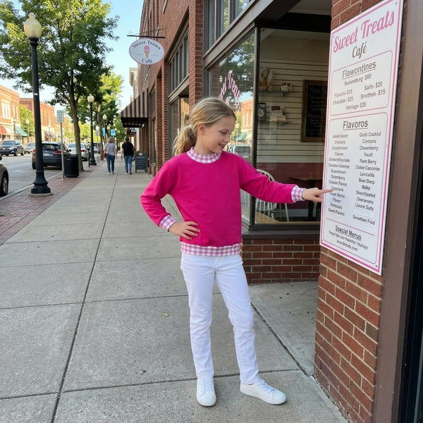 RTS GT1800 toddler girl clothes sweater clothes hot pink mock neck solid long sleeve top winter shirt top
