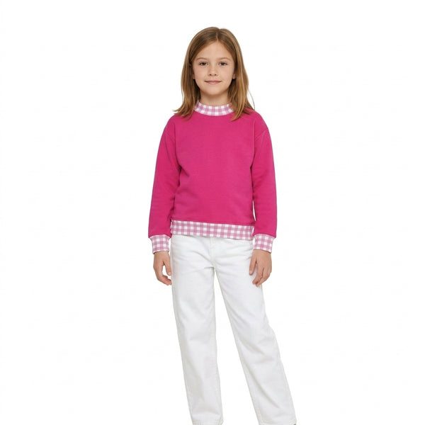 RTS GT1800 toddler girl clothes sweater clothes hot pink mock neck solid long sleeve top winter shirt top