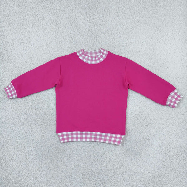 RTS GT1800 toddler girl clothes sweater clothes hot pink mock neck solid long sleeve top winter shirt top
