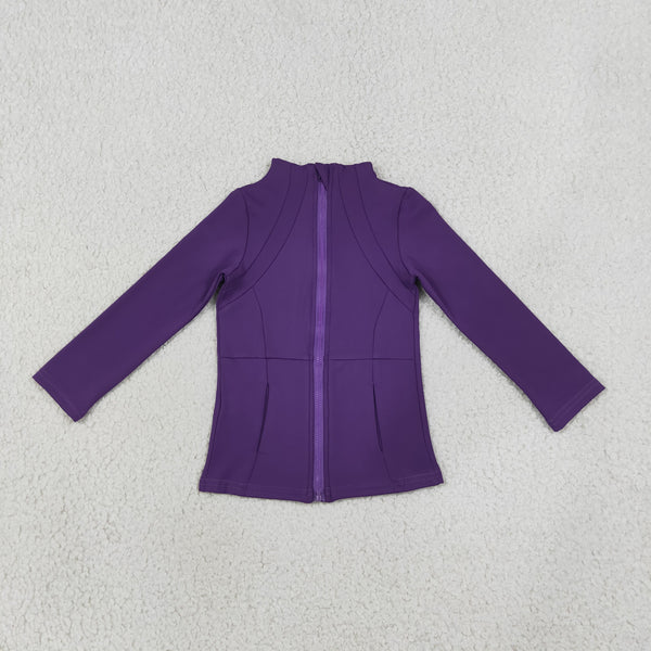 RTS GT1803 baby girl clothes solid print long sleeve yoga athletic jacket