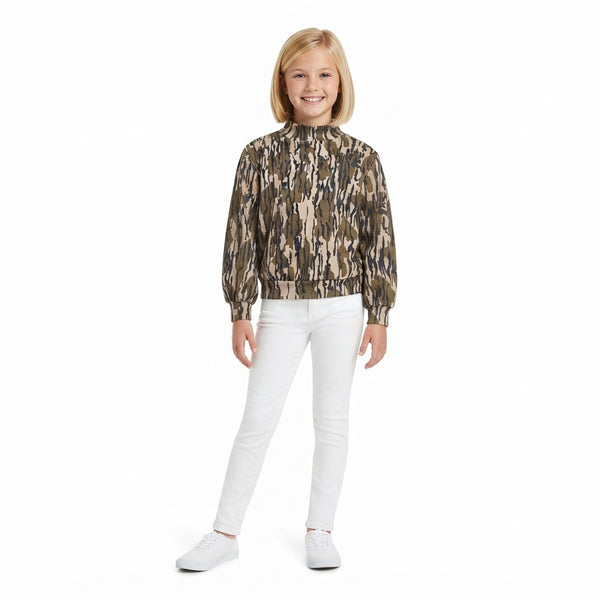 RTS GT1810 toddler girl yoga clothes camouflage print long sleeve top