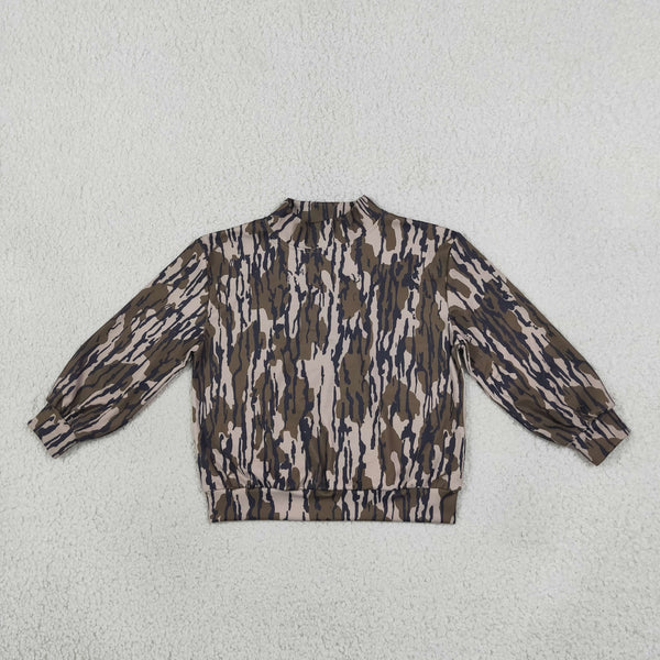 RTS GT1810 toddler girl yoga clothes camouflage print long sleeve top