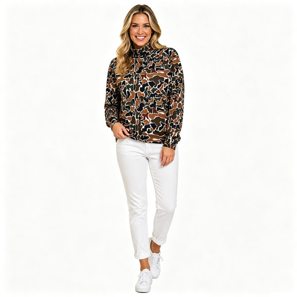 RTS GT1817 women clothes camo print long sleeve yoga athletic top