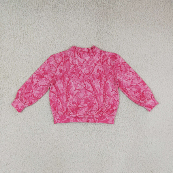 RTS GT1823 toddler girl clothes pink abstract print long sleeve top