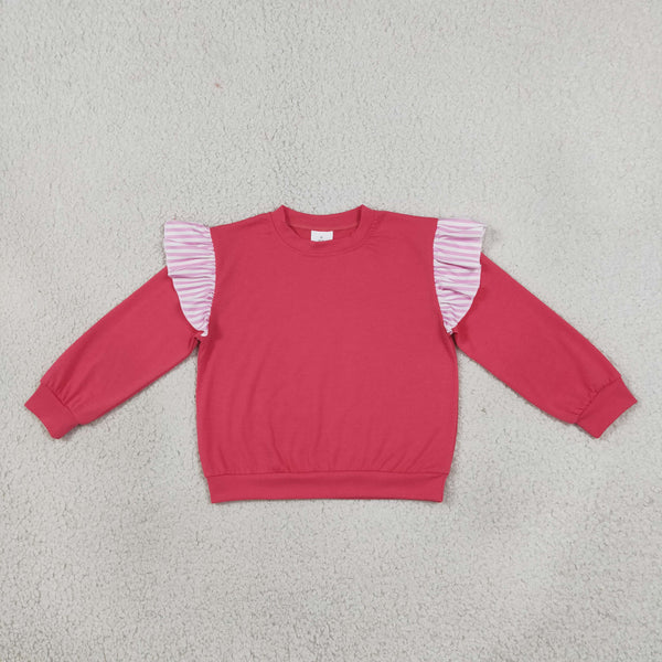 RTS GT1848 toddler girl clothes ruffle shoulder long sleeve top