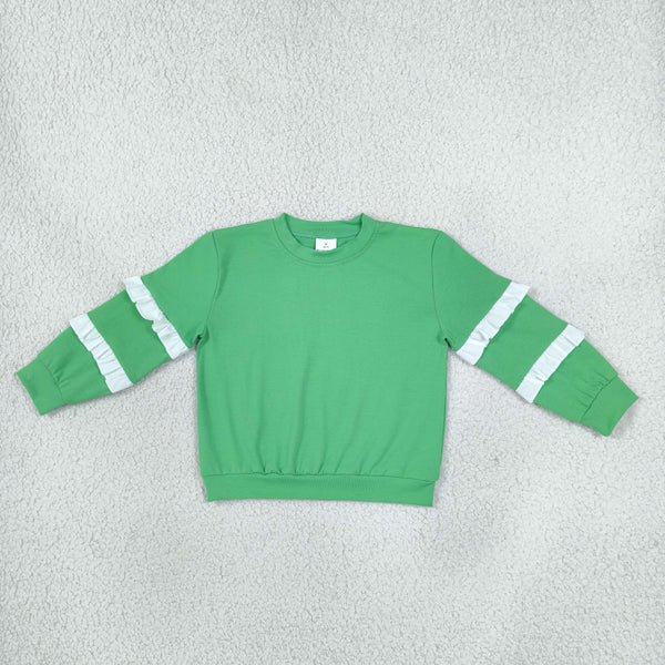 RTS GT1858 toddler girl clothes solid stripe long sleeve sweatshirt