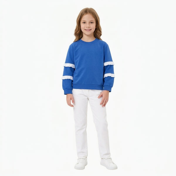 RTS GT1860 toddler girl clothes solid stripe long sleeve sweatshirt