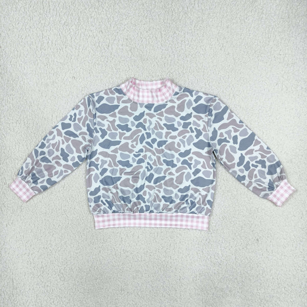 RTS GT1874 toddler girl clothes grey camouflage print long sleeve top winter clothes